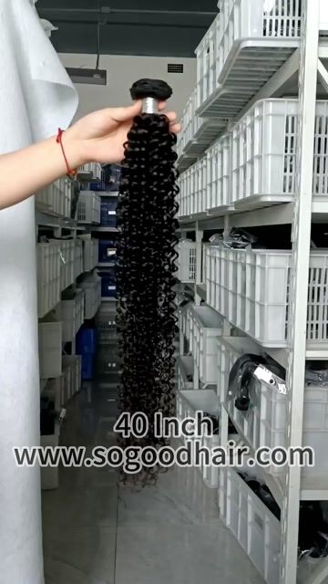 40" Deep Curly Nautral Black Hair Bundles